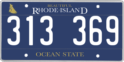 RI license plate 313369