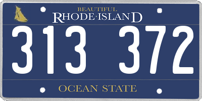 RI license plate 313372