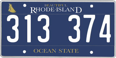 RI license plate 313374
