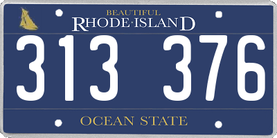 RI license plate 313376