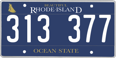 RI license plate 313377