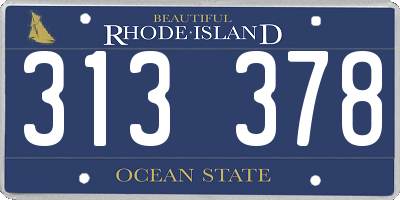 RI license plate 313378