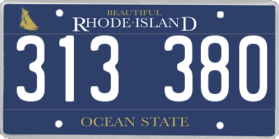 RI license plate 313380