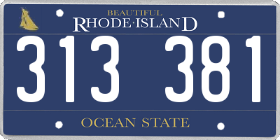 RI license plate 313381