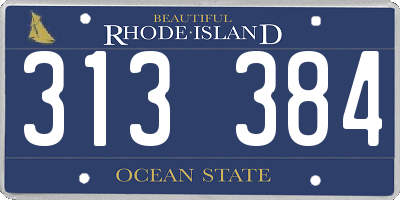 RI license plate 313384