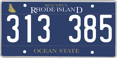 RI license plate 313385