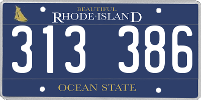 RI license plate 313386
