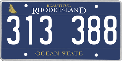 RI license plate 313388