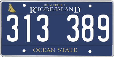 RI license plate 313389