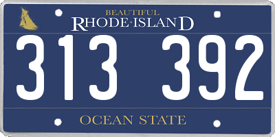 RI license plate 313392