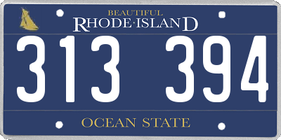 RI license plate 313394