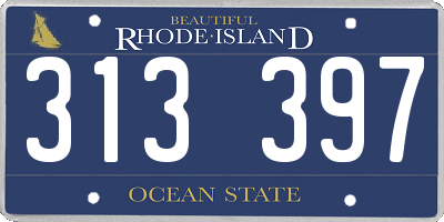 RI license plate 313397