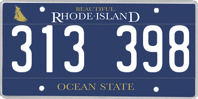 RI license plate 313398