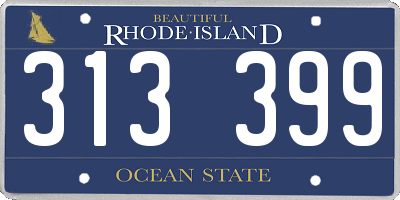 RI license plate 313399