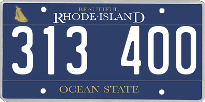 RI license plate 313400
