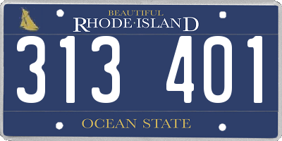 RI license plate 313401