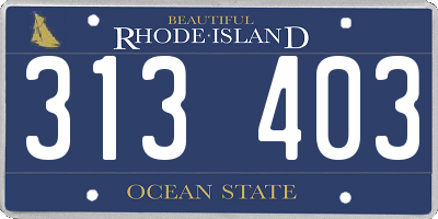 RI license plate 313403