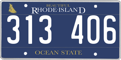 RI license plate 313406