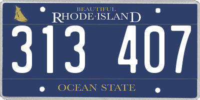 RI license plate 313407