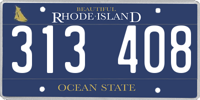 RI license plate 313408