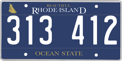 RI license plate 313412