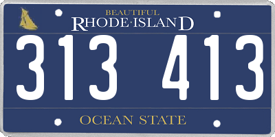 RI license plate 313413