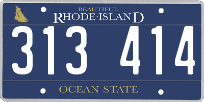 RI license plate 313414