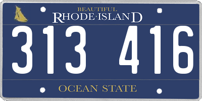 RI license plate 313416