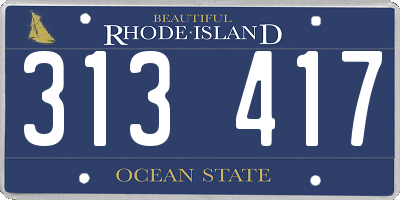 RI license plate 313417