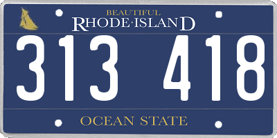 RI license plate 313418