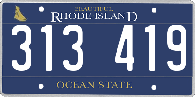 RI license plate 313419