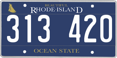 RI license plate 313420
