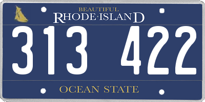 RI license plate 313422