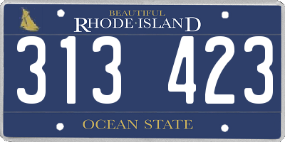 RI license plate 313423