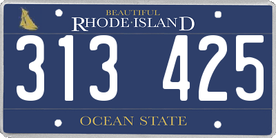 RI license plate 313425
