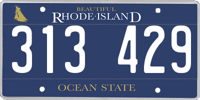 RI license plate 313429