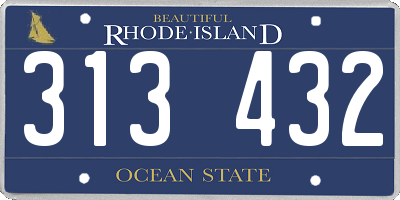 RI license plate 313432