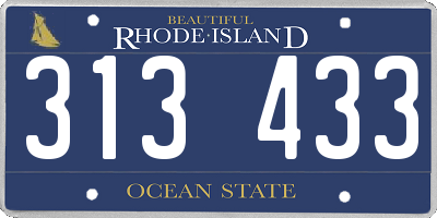 RI license plate 313433