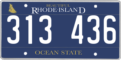 RI license plate 313436