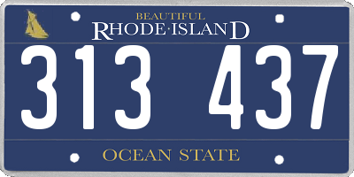 RI license plate 313437