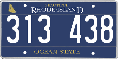 RI license plate 313438