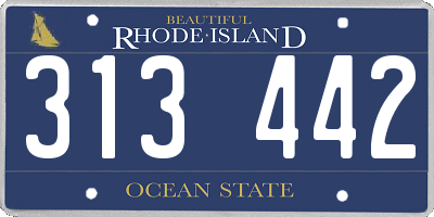 RI license plate 313442