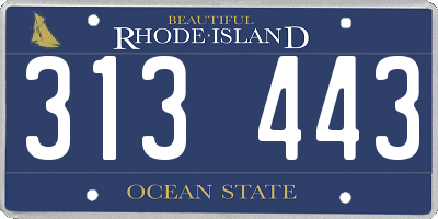 RI license plate 313443