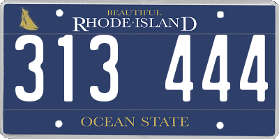 RI license plate 313444