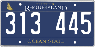 RI license plate 313445