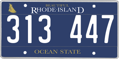 RI license plate 313447
