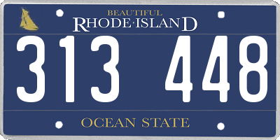 RI license plate 313448