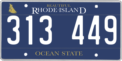 RI license plate 313449