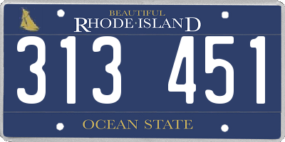 RI license plate 313451