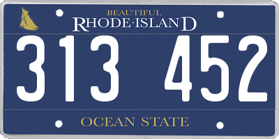 RI license plate 313452
